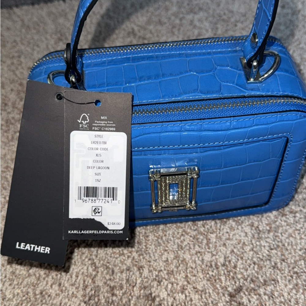 Karl Lagerfeld Blue Mini Bag with Structured Design